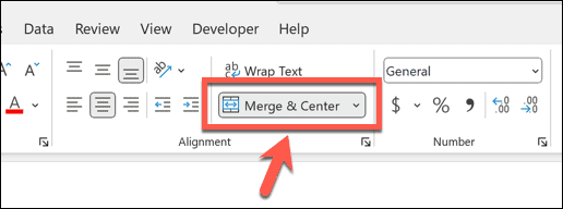 excel merge and center