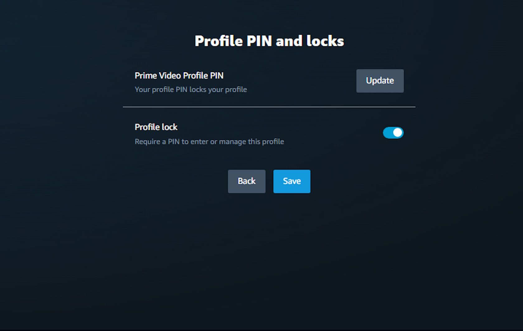 amazon prime προφίλ προγράμματος περιήγησης βίντεο PIN και κλείδωμα