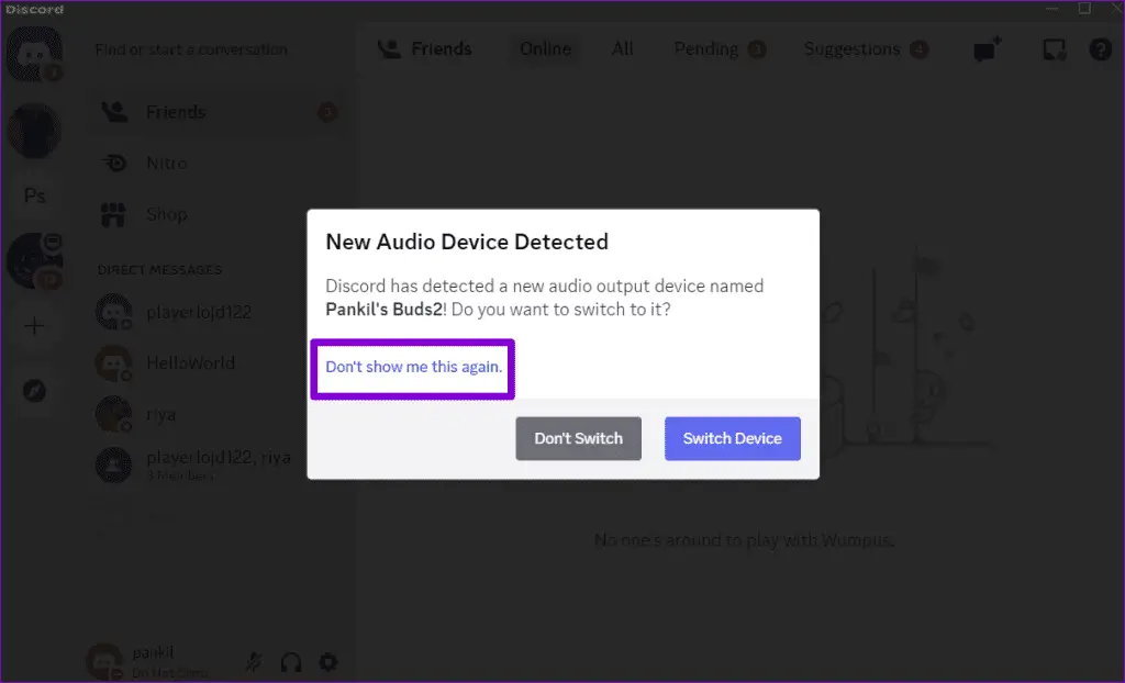Ερώτηση Discord Detected Audio Device