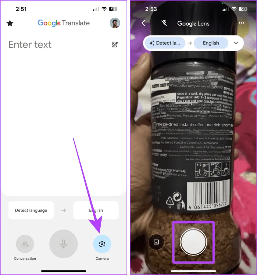 Χρησιμοποιήστε τη Μετάφραση Google χρησιμοποιώντας την κάμερα του iPhone σας