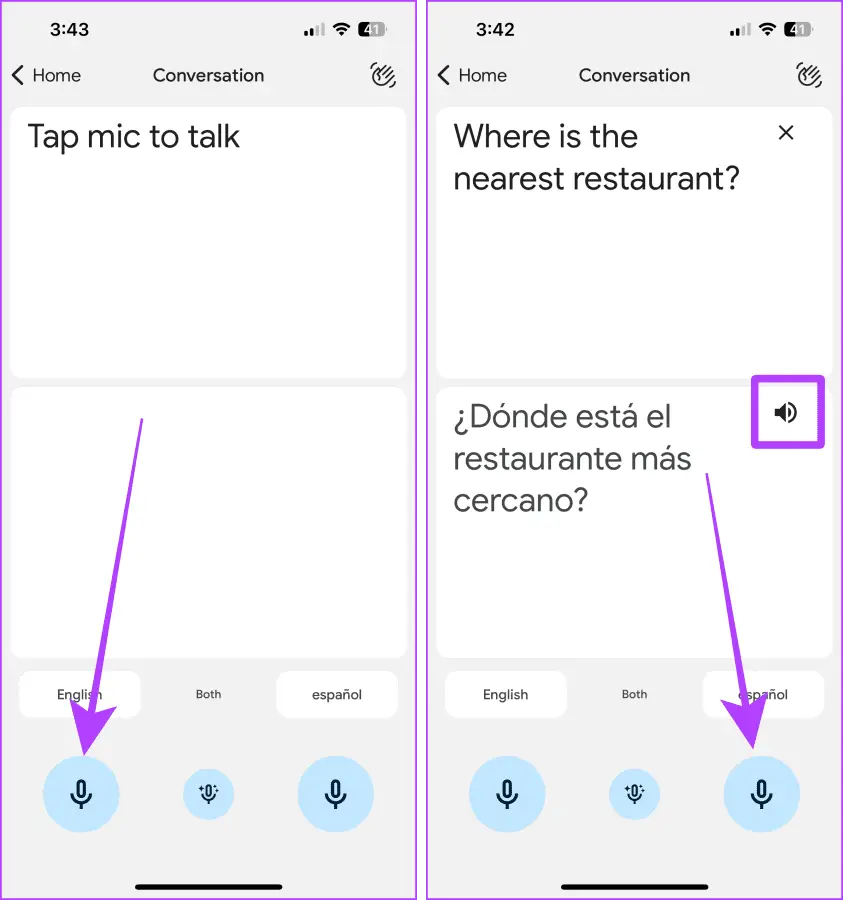 Λειτουργία συνομιλίας στο Google Translate App iPhone