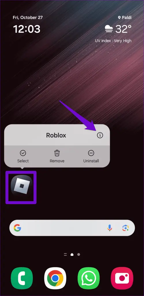 Πληροφορίες εφαρμογής Roblox στο Android