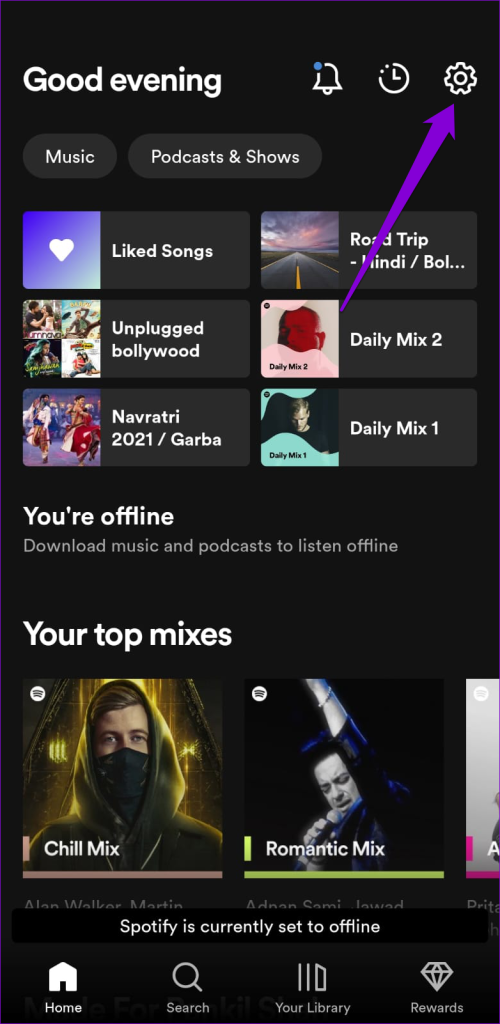 Ανοίξτε τις Ρυθμίσεις Spotify