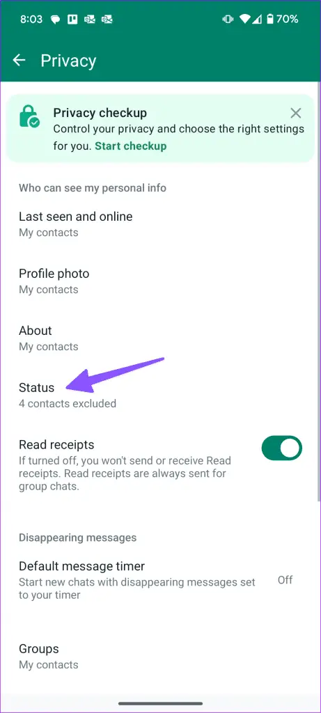 Αυτόματη κοινή χρήση της κατάστασης WhatsApp στο Facebook Story 9