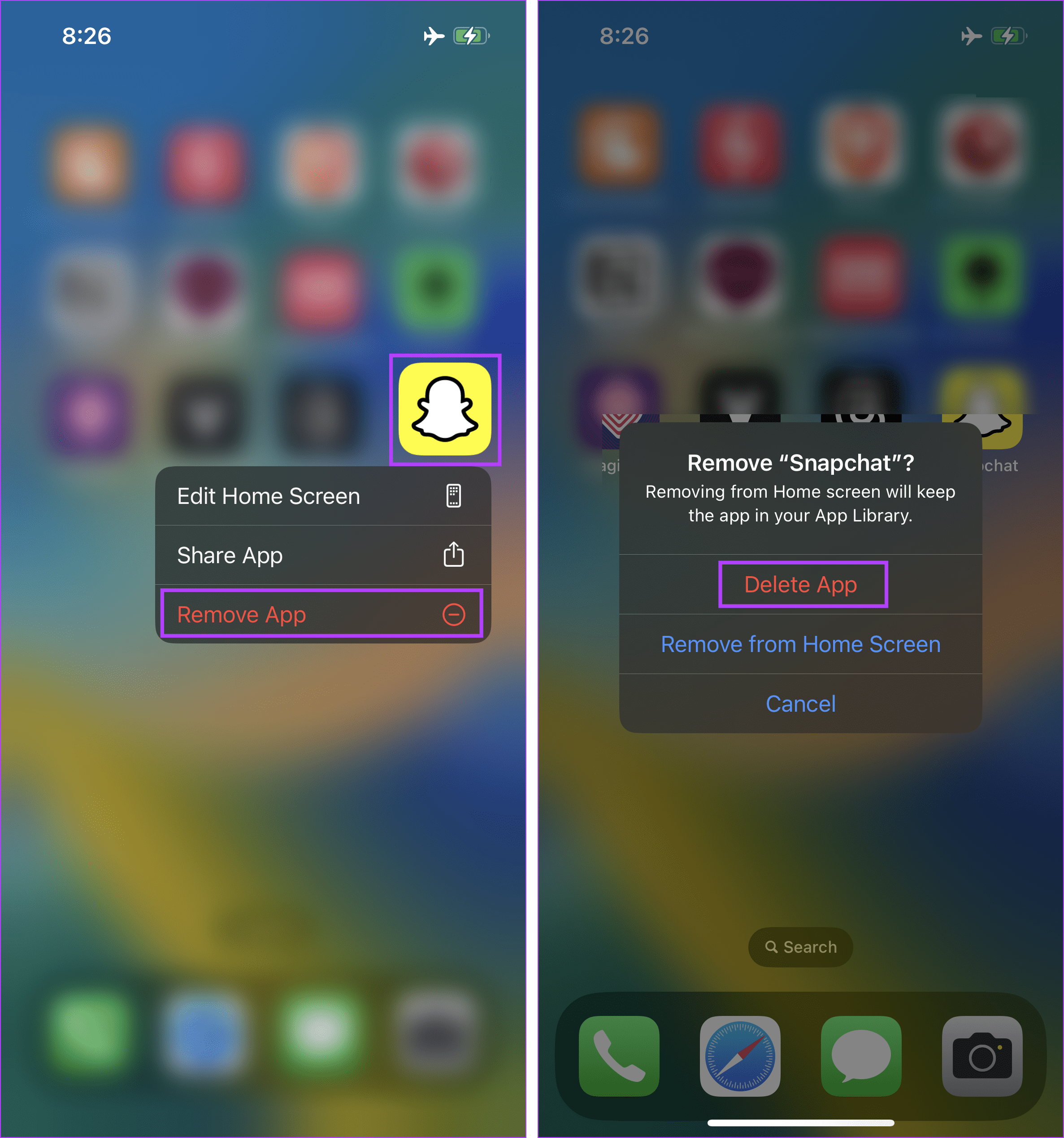 Διαγραφή Snapchat στο iPhone