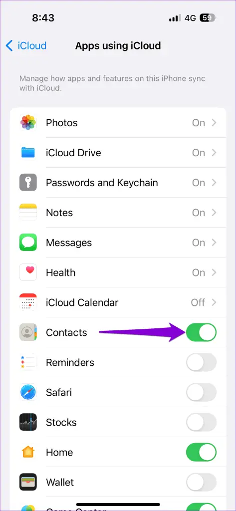 Απενεργοποιήστε το iCloud Sync για Επαφές στο iPhone