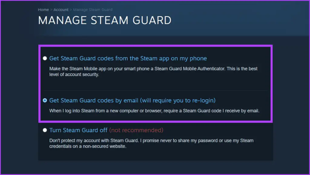 Ενεργοποιήστε το Steam Guard
