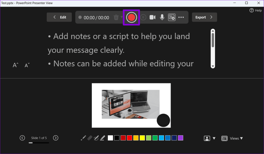 Εγγραφή παρουσίασης PowerPoint