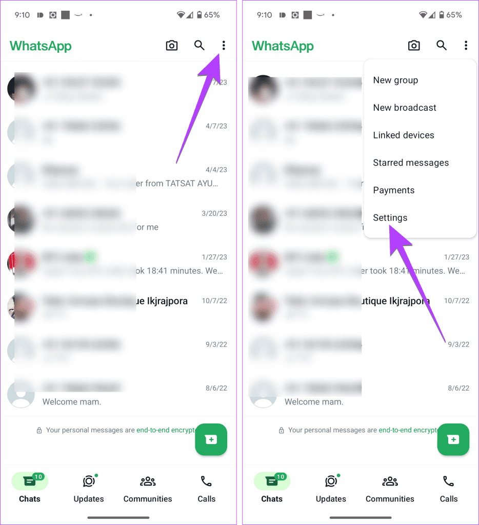 Ρυθμίσεις WhatsApp android 1
