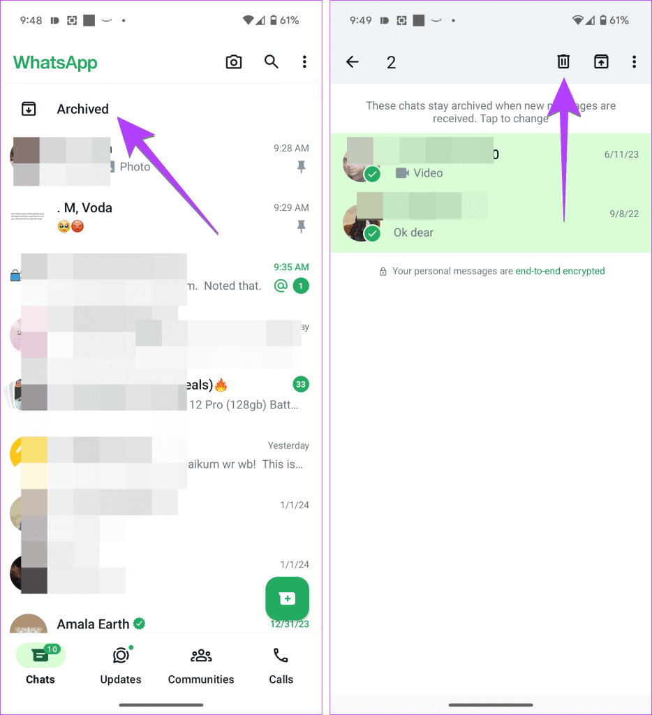 WhatsApp διαγράφει αρχειοθετημένες συνομιλίες