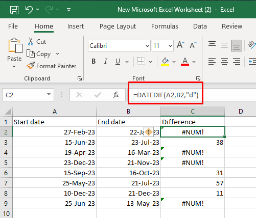 Πώς να διορθώσετε το #NUM! Σφάλματα στην εικόνα 2 του Microsoft Excel