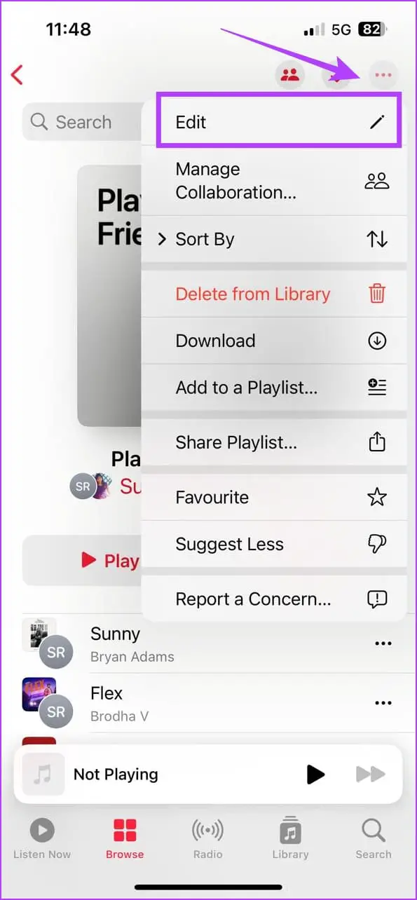 Επεξεργασία λίστας αναπαραγωγής στο Apple Music