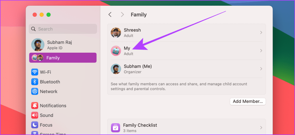 Ρυθμίσεις οικογενειακής κοινής χρήσης σε Mac
