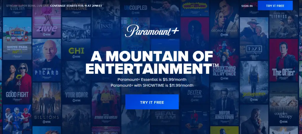 Μεταβείτε στον ιστότοπο της Paramount+ για ροή του Super Bowl