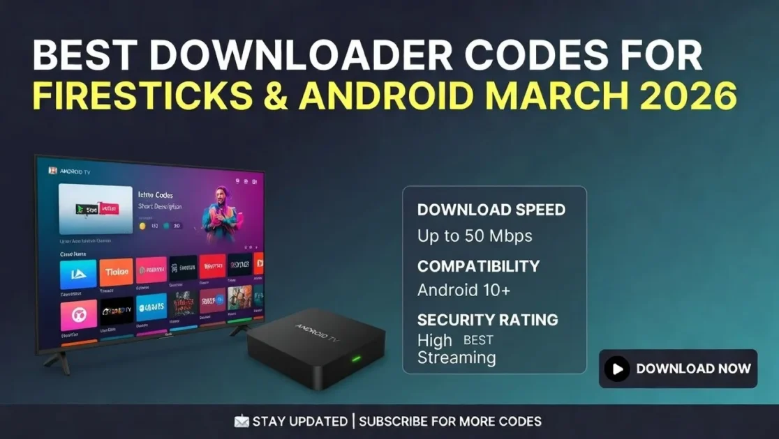 Καλύτεροι Κωδικοί Downloader για Firesticks/Android Μάρτιος 2026