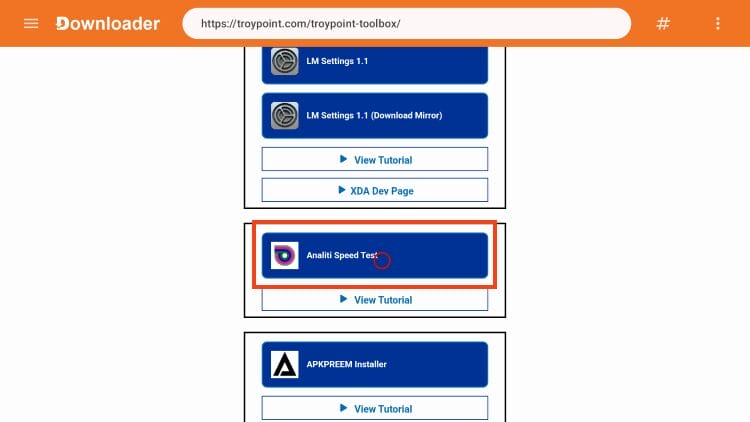 κάντε κλικ για να εγκαταστήσετε το test ταχύτητας analiti