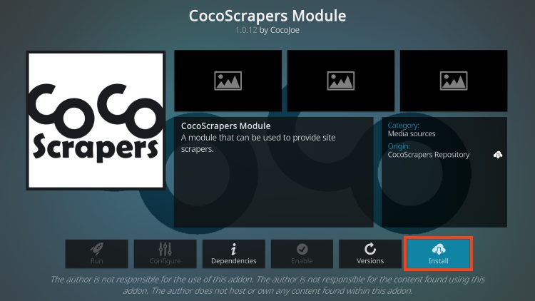 κάντε κλικ στην εγκατάσταση για cocoscrapers σε ομπρέλα