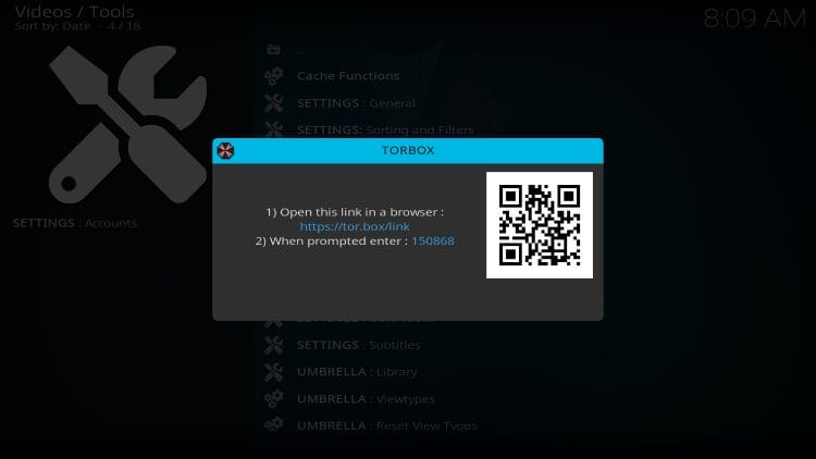 Κωδικός εξουσιοδότησης torbox για ομπρέλα