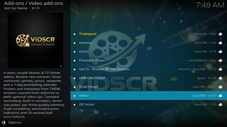 κάντε κλικ στο vidscr