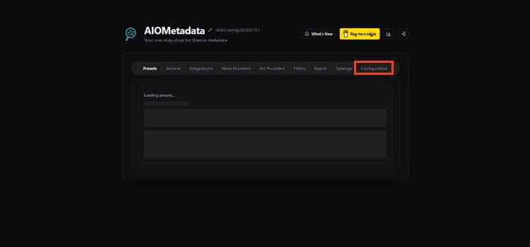 Επισκεφθείτε τον ιστότοπο aiometadata και κάντε κλικ στις ρυθμίσεις