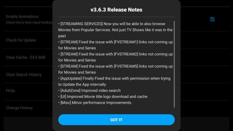 Ενημέρωση Flix Vision 3.6.3