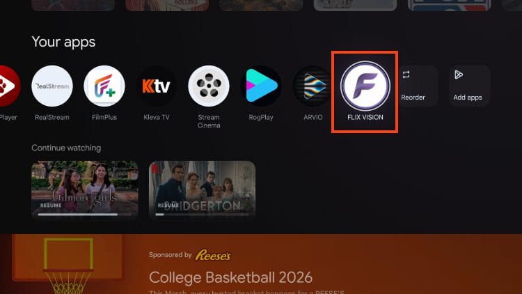 Το flix vision εγκαταστάθηκε με επιτυχία.
