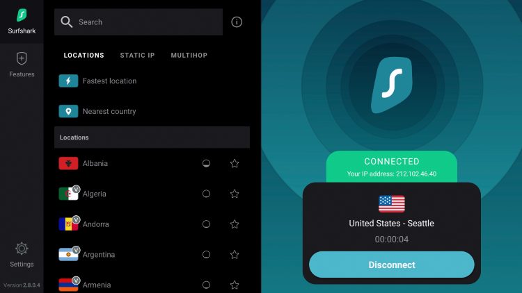 Εφαρμογή Surfshark VPN στο Firestick