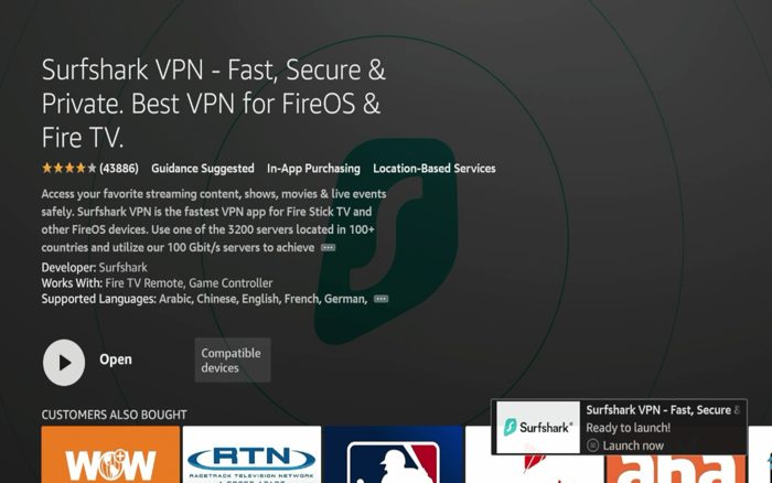 Αναμονή για τη λήψη της εφαρμογής Surfshark VPN
