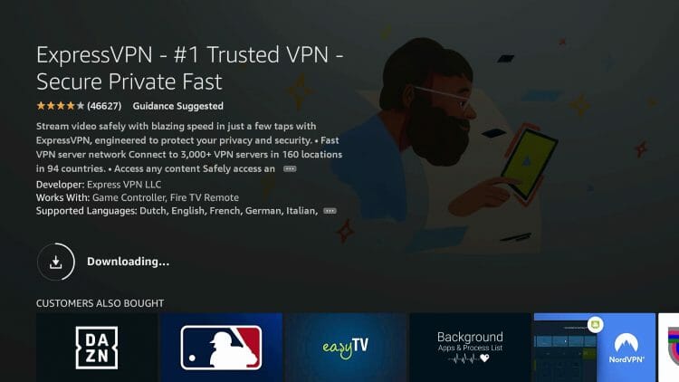 Αναμονή για τη λήψη της εφαρμογής ExpressVPN
