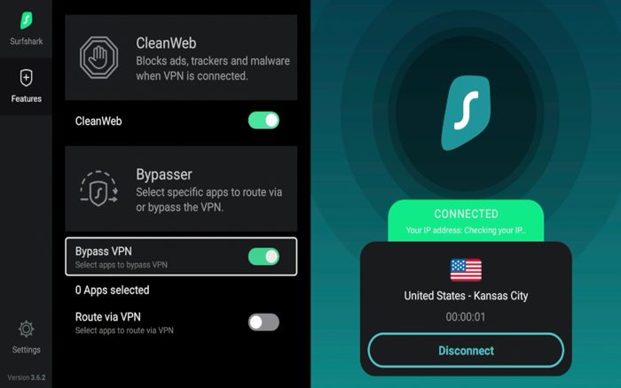 Ρύθμιση Bypass VPN στο Surfshark VPN