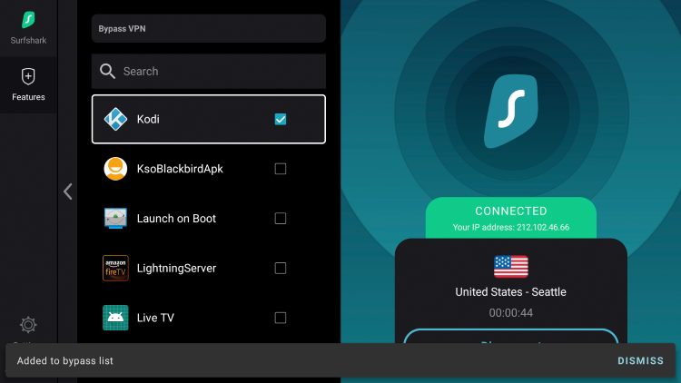 Split Tunneling στο Surfshark VPN για Firestick