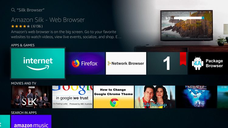 Εγκατάσταση του Amazon Silk Browser στο Fire TV Stick