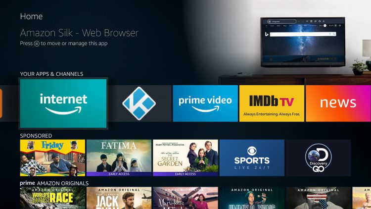 Άνοιγμα του Silk Browser στο Fire TV