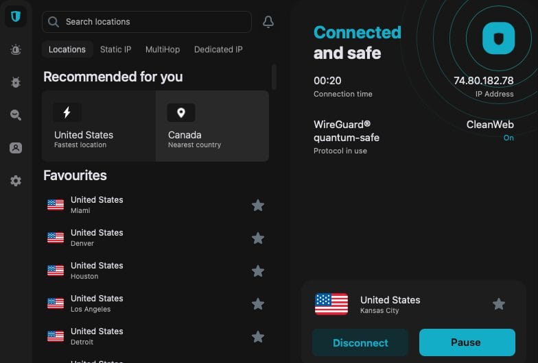 Συνδεδεμένος με το Surfshark VPN στον υπολογιστή μου