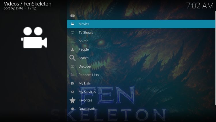 Αρχική οθόνη FenSkeleton