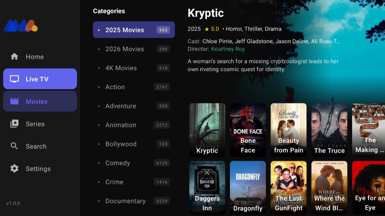 Περιεχόμενο στον Max IPTV Player