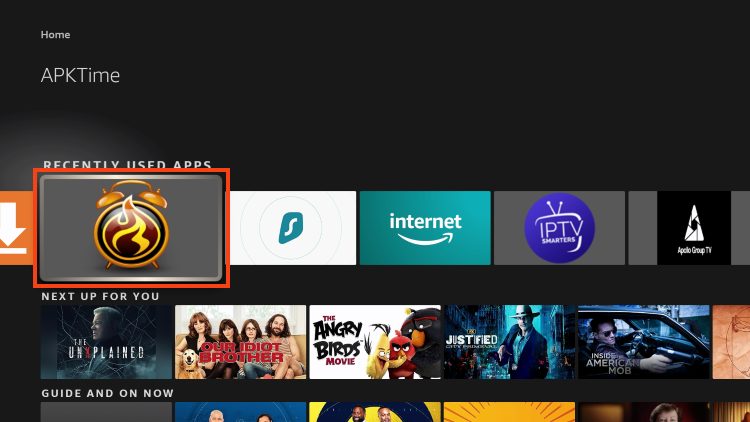 Εκκινήστε το apktime για να εγκαταστήσετε το kodi στο firestick