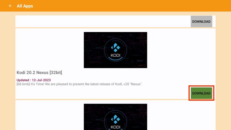 Κάντε κλικ για λήψη για kodi στο firestick με apktime apk