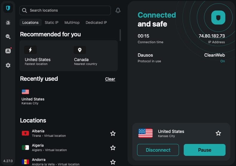 Χρήση του Surfshark VPN με το CleanWeb Ad Blocker