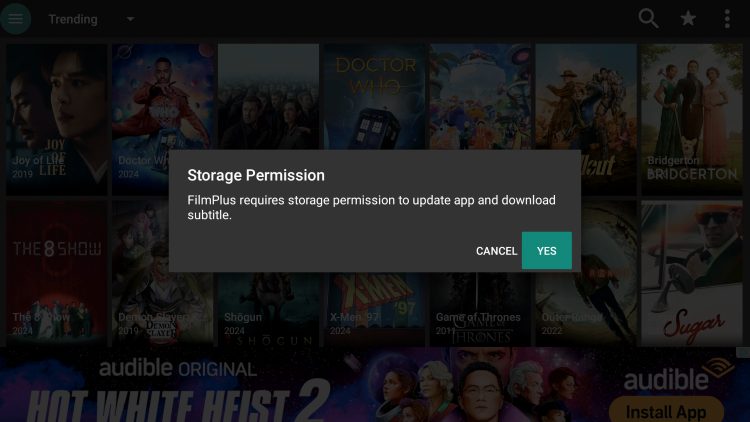 Απαιτείται πλέον άδεια αποθήκευσης στο FilmPlus APK