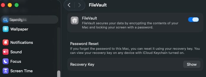 Χρήση του FileVault στο Mac μου