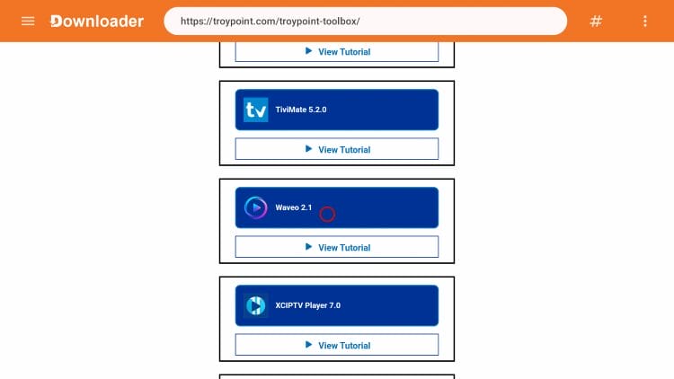 επιλέξτε το πρόγραμμα αναπαραγωγής iptv waveo