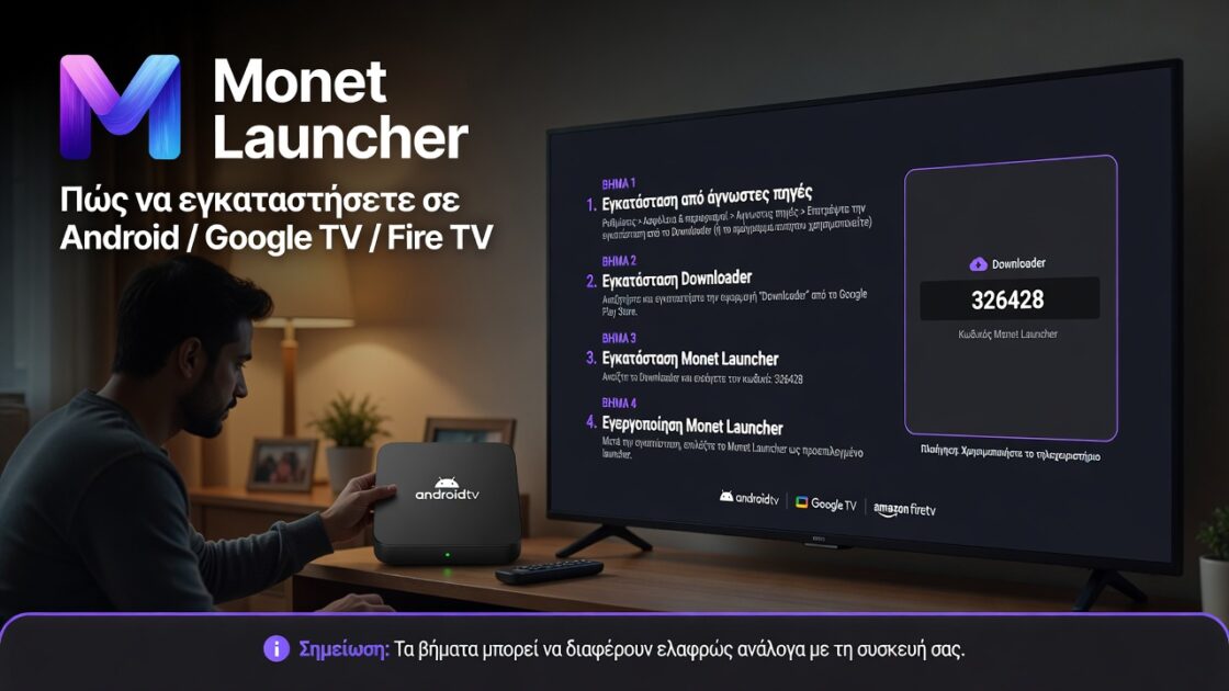 Πώς να εγκαταστήσετε το Monet Launcher σε Android/Google TV/Fire TV