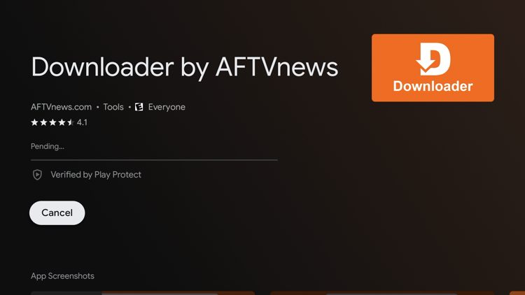Περιμένετε να εγκατασταθεί το Downloader στη συσκευή σας.