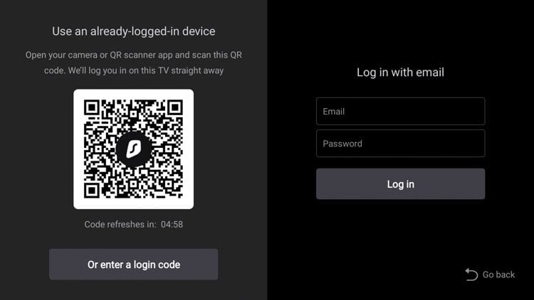 Μπορείτε να σαρώσετε τον κωδικό QR με το τηλέφωνό σας ή να τον εισαγάγετε χειροκίνητα με το email σας.