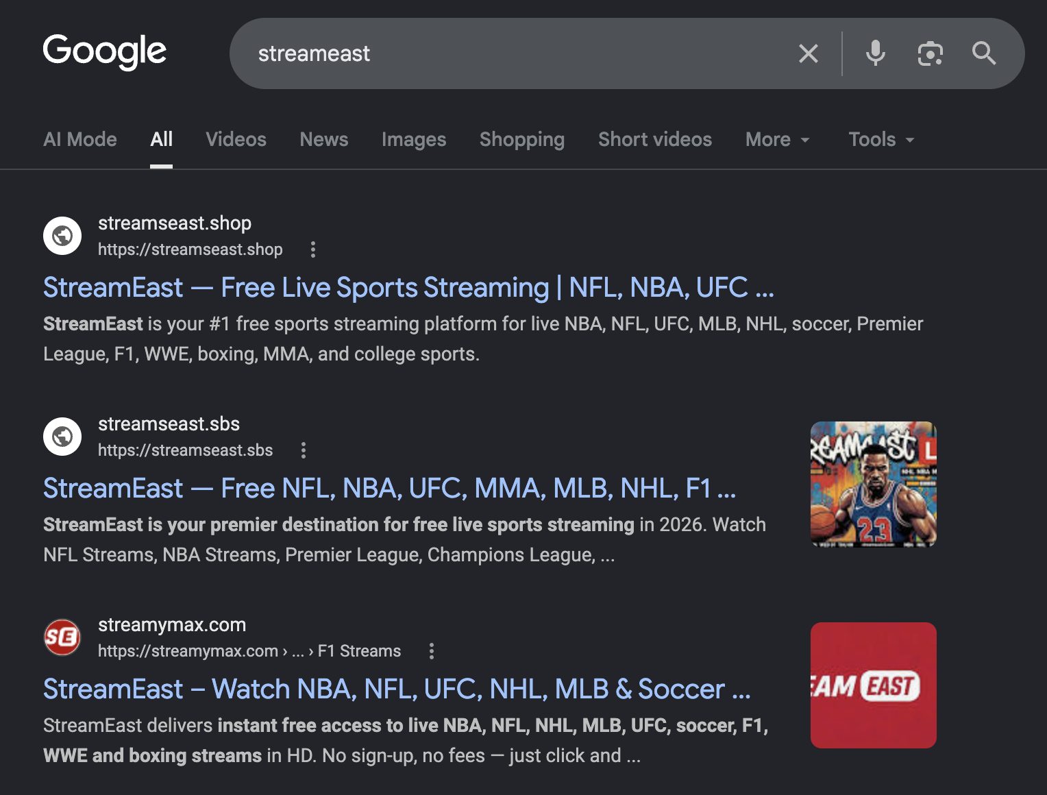 Αποτελέσματα αναζήτησης Google για