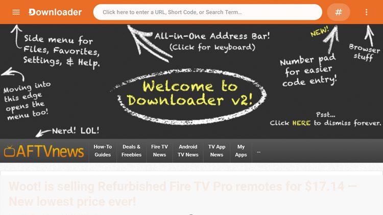 Εκκινήστε το Downloader και πατήστε στη γραμμή αναζήτησης