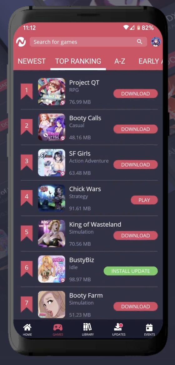 Nutaku Εφαρμογή για κινητά
