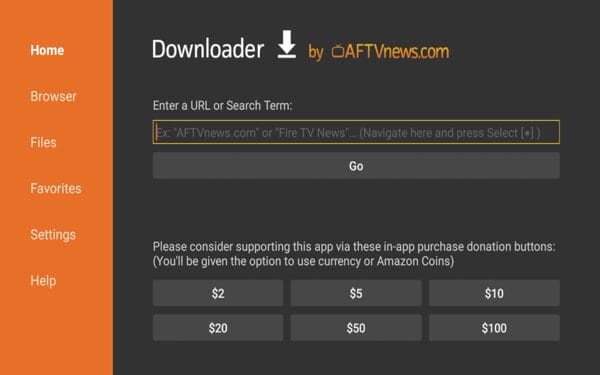 Εγκαταστήστε την εφαρμογή Downloader από το αντίστοιχο κατάστημα εφαρμογών σας. Εκκινήστε και κάντε κλικ στο πλαίσιο αναζήτησης.