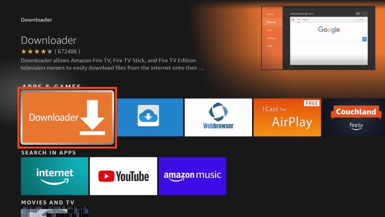 Επιλέξτε την εφαρμογή Downloader